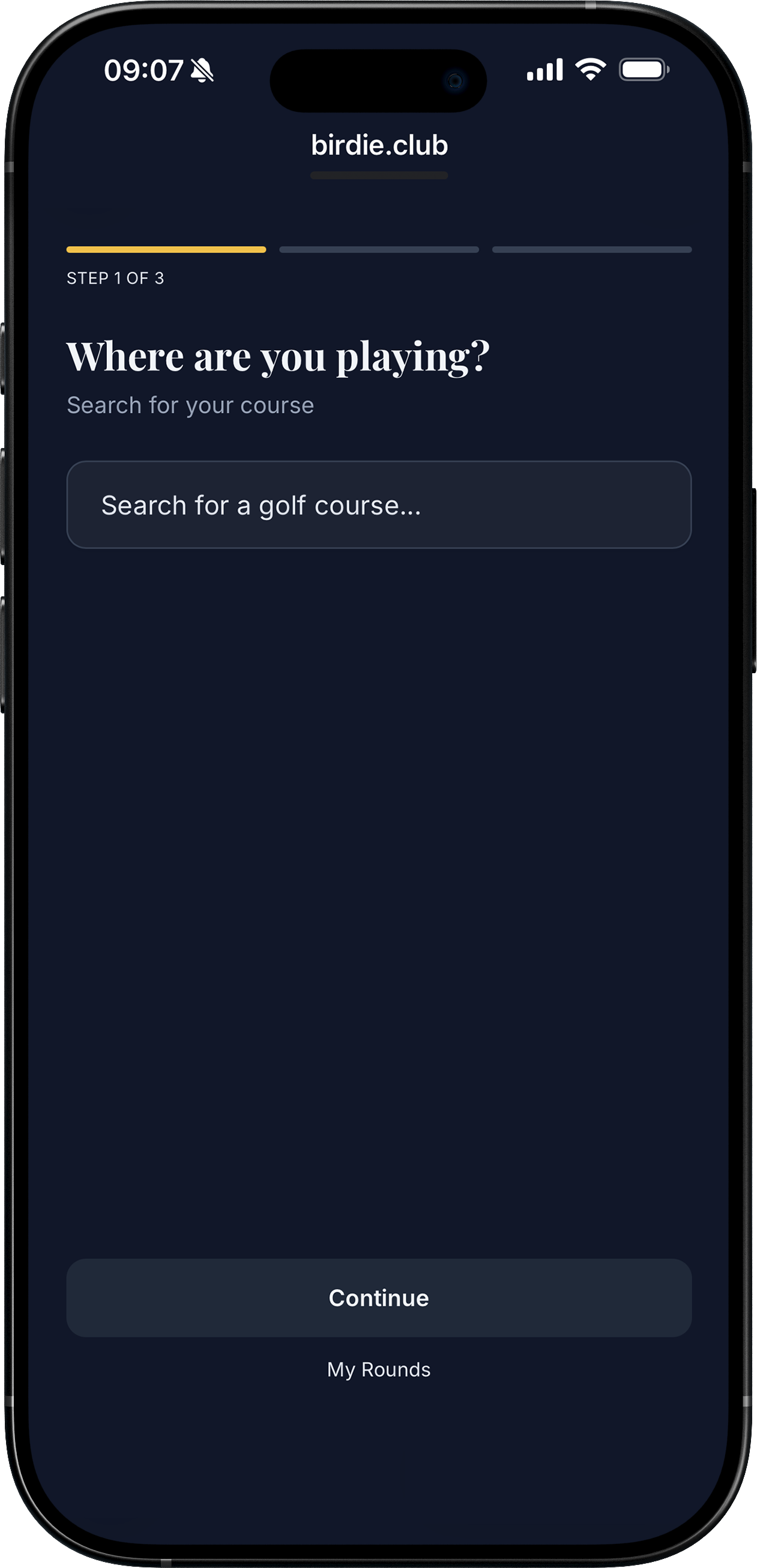 Search for your golf course