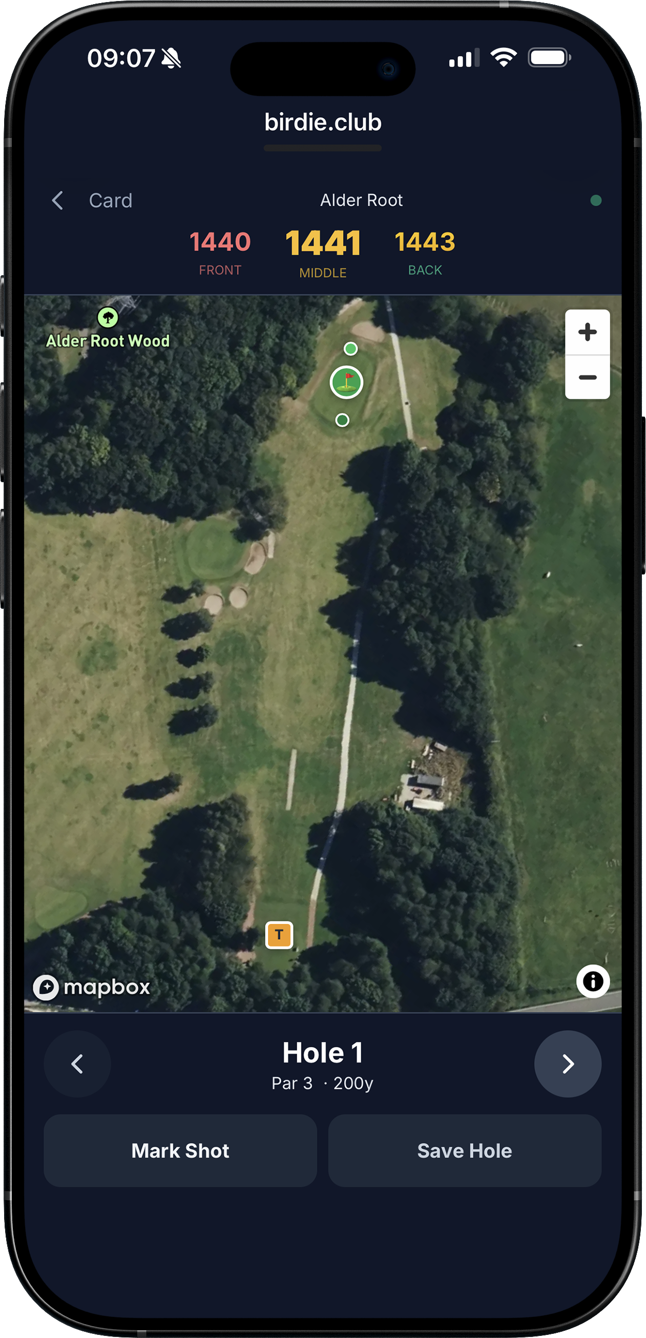 GPS shot tracking on satellite map